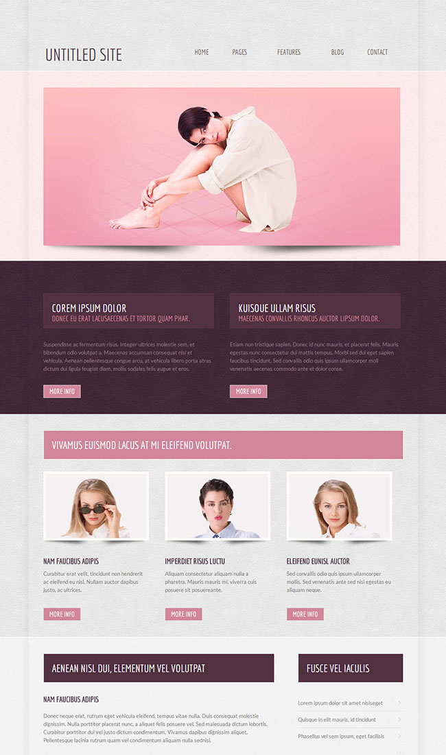 粉色女性化妆品网站模板06160933