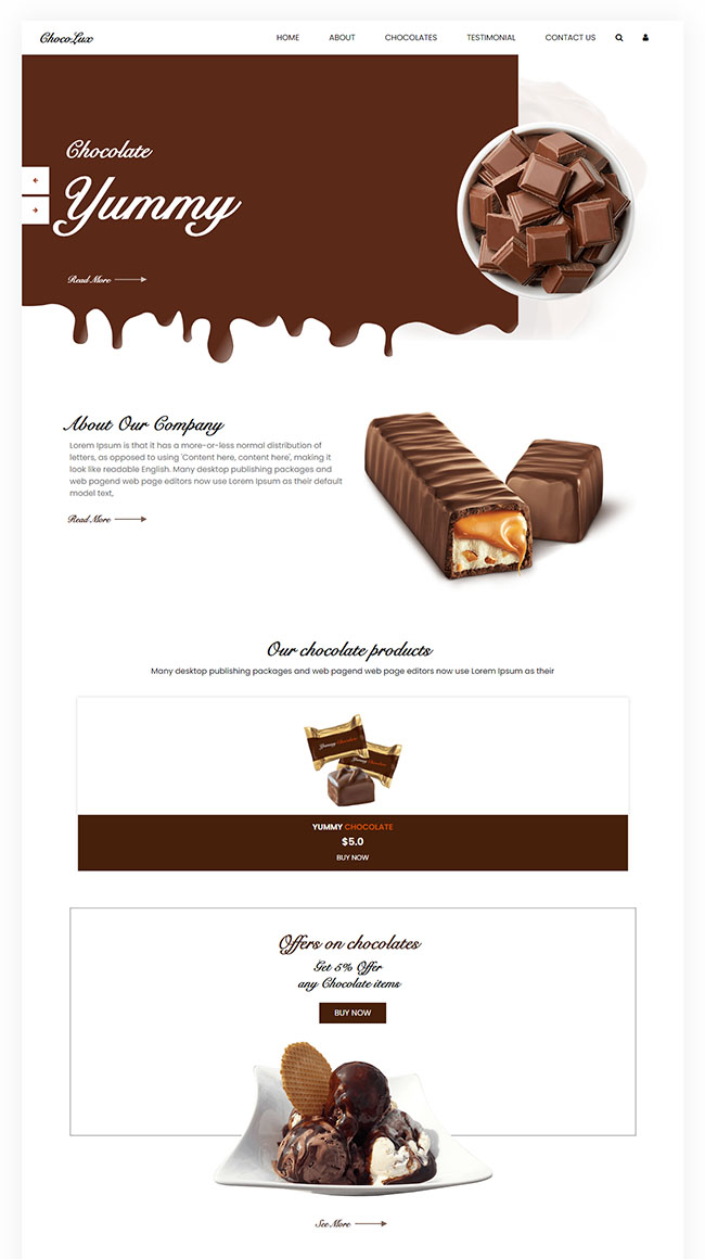 美味的巧克力页面模板08062057
