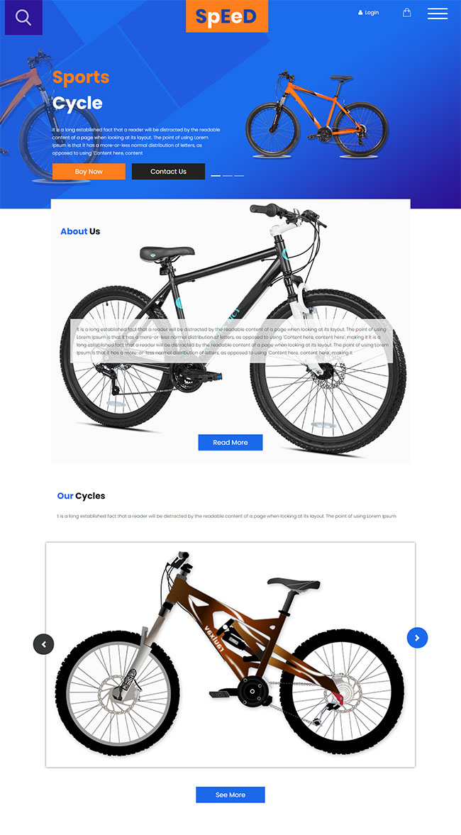 高端碳纤维自行车网页模板118