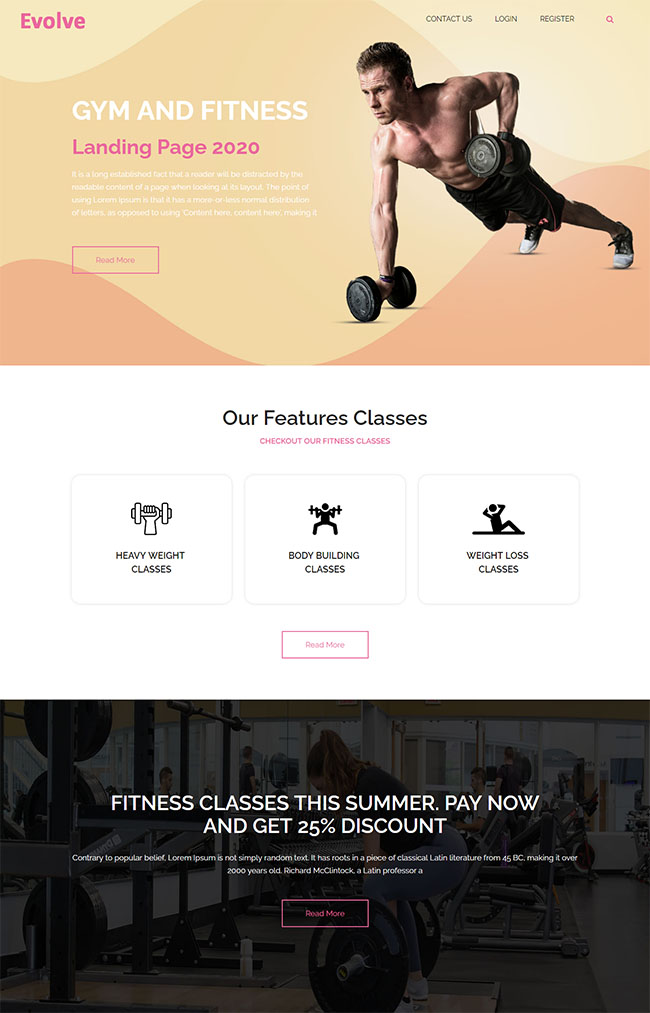 健身培训课程展示网站模板1112