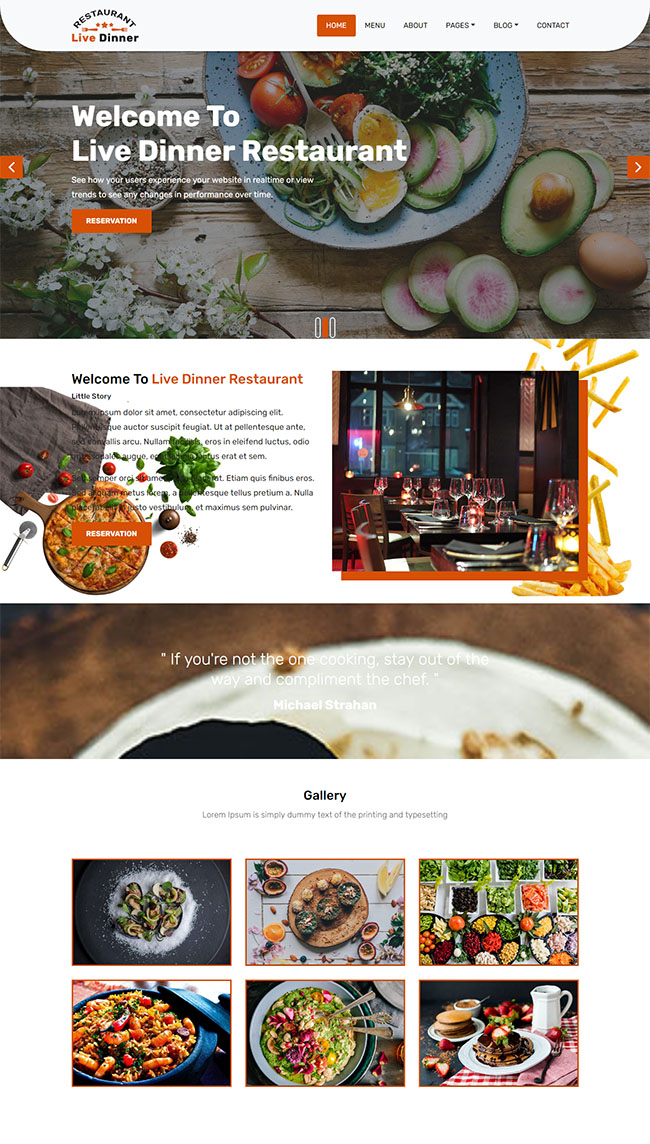 美食餐厅菜单展示网站模板1221