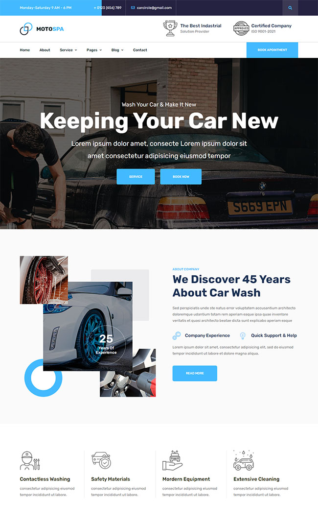 汽车洗车加盟店网站HTML模板115