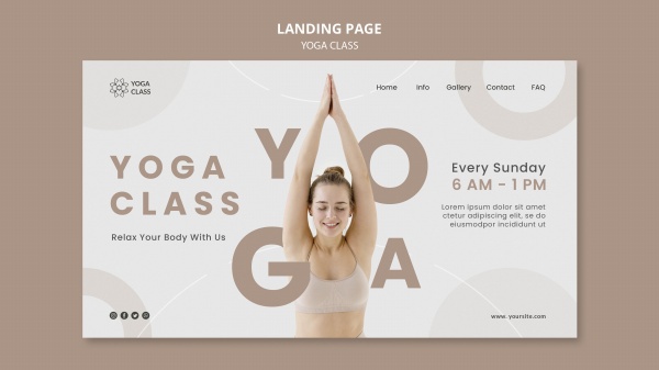 女性瑜伽宣传单海报设计726