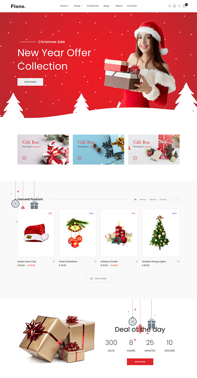 新年圣诞节礼物平台网站模板8-7