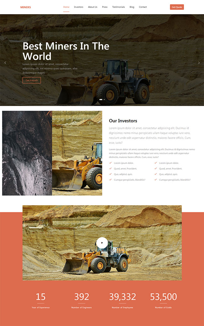 矿业工业重工网站HTML5模板1208