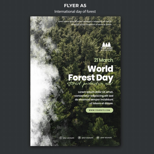 世界森林日宣传单模板118