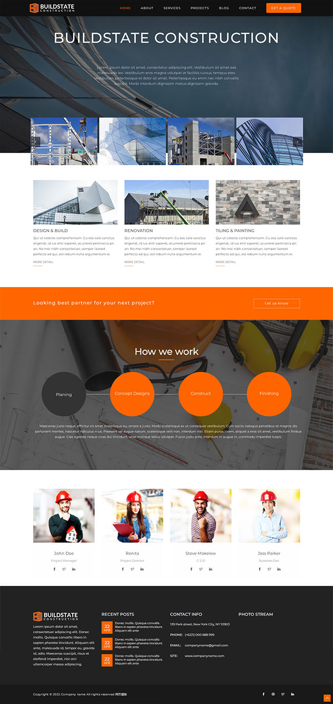 建筑施工单位网站HTML5模板120