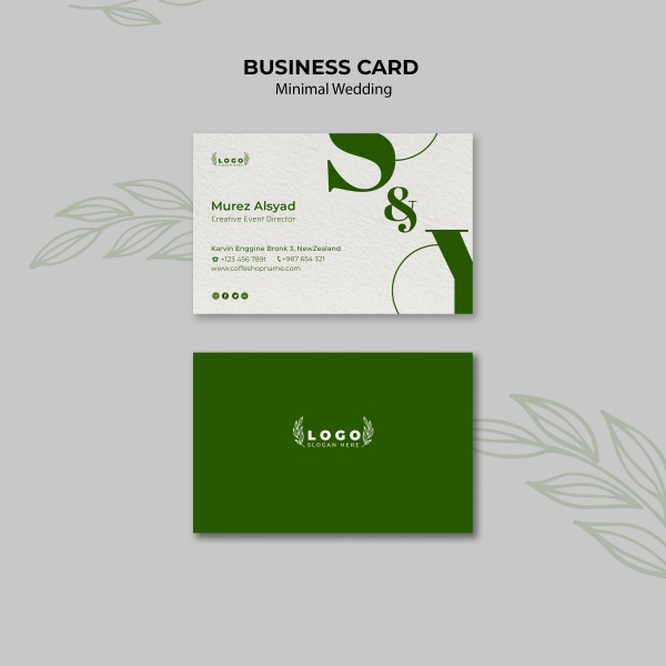 绿色婚礼卡片PSD模板221
