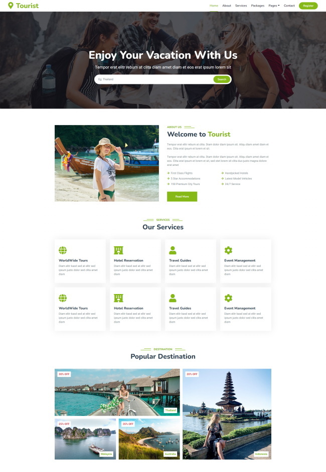旅行社HTML5网站模板410