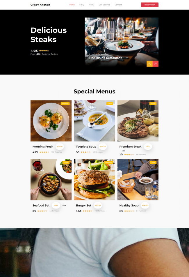 Bootstrap私房美食餐厅网站模板520