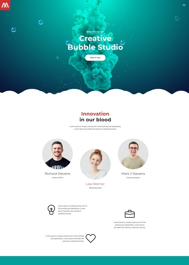 个性创意泡泡工作室网站模板1021