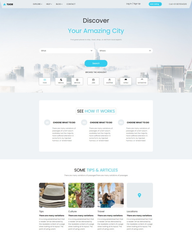 HTML5旅游城市一站式服务网站模板126