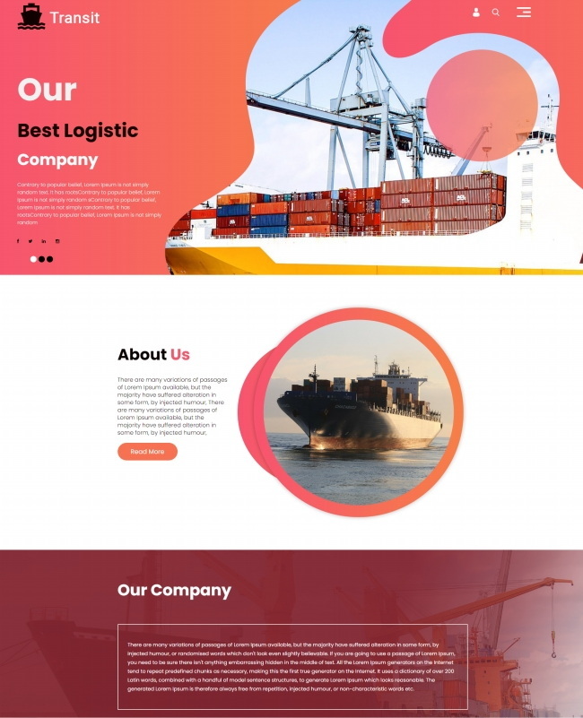 船运海运货运公司网站模板109