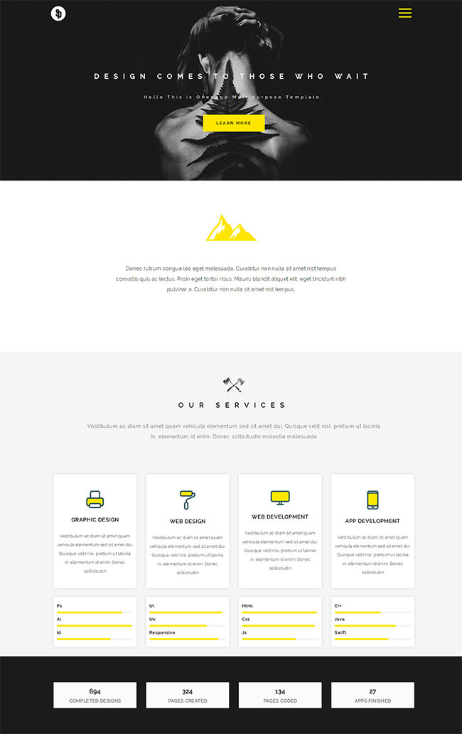 黄色设计公司网站模板114