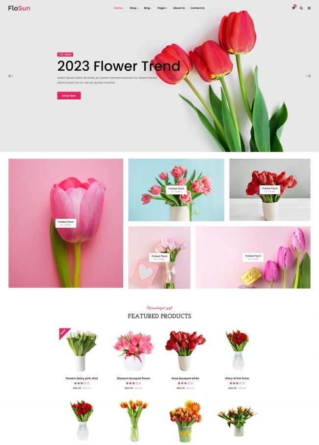 鲜花花艺花店HTML5网站模板116
