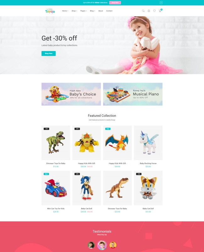 HTML5儿童玩具商城网站模板211
