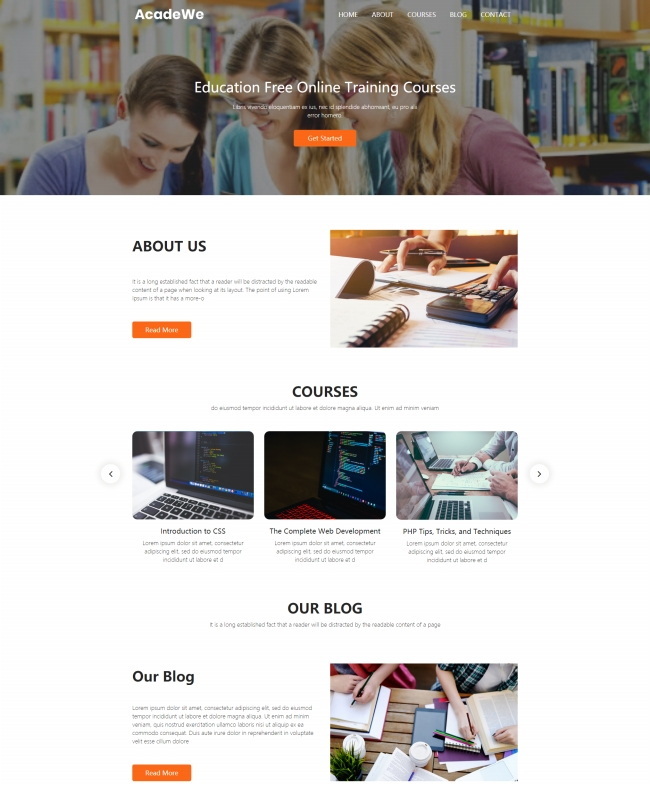 HTML5在线教育培训课程网站模板315