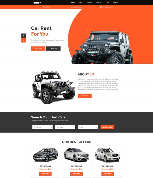 HTML5汽车租赁服务公司网站模板412