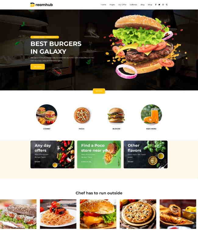 汉堡披萨快餐美食网站模板620