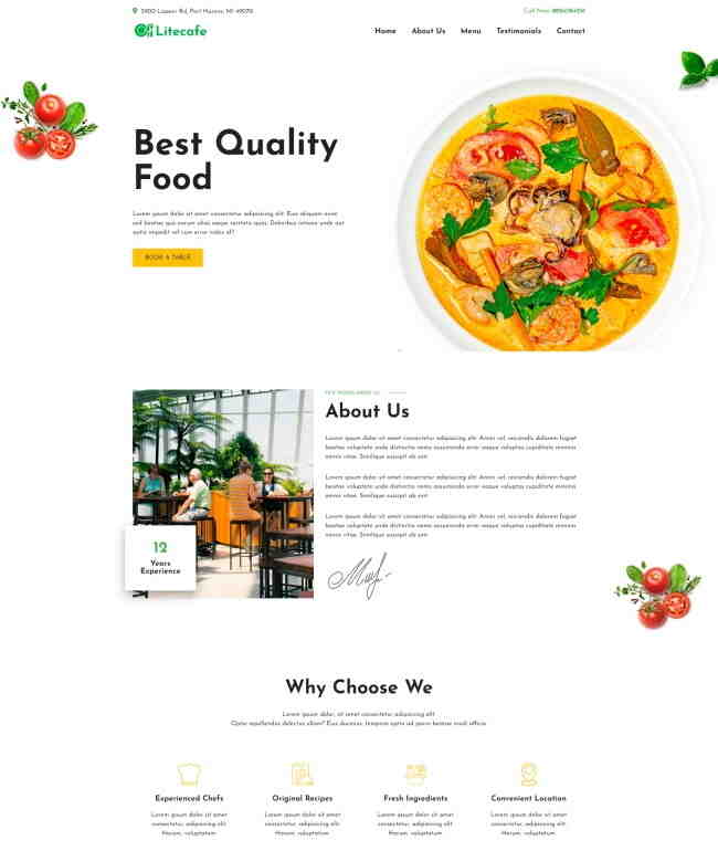 意大利餐饮美食店宣传网站模板602