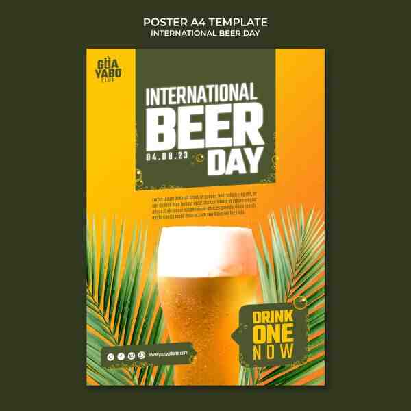 国际啤酒日海报模板PS715