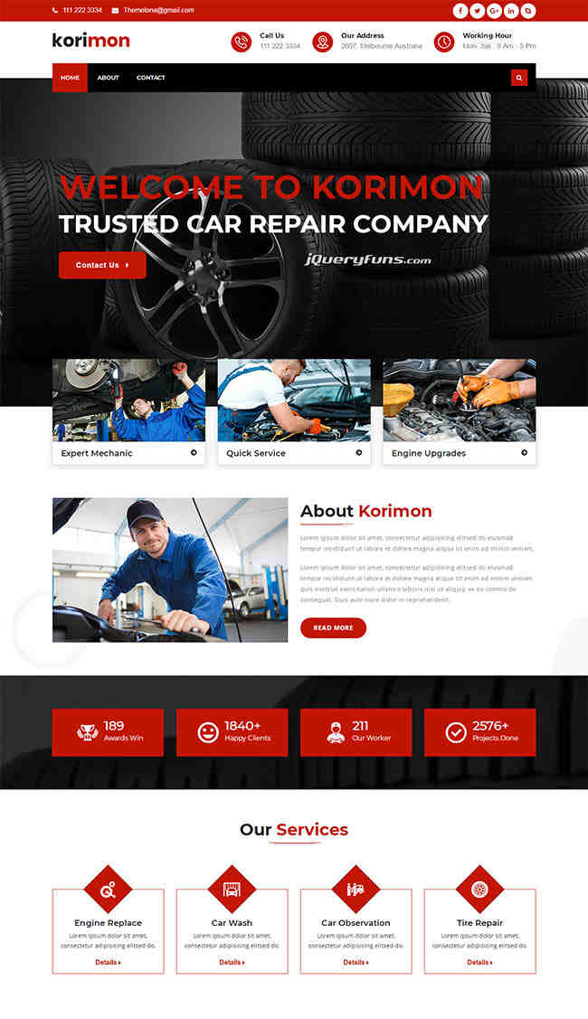 汽修厂汽车修理服务网站模板827