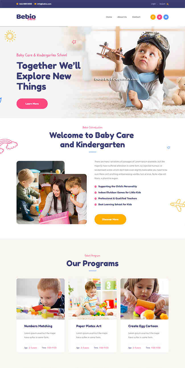 婴儿护理教育网站模板905
