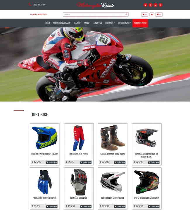 摩托车零件在线销售网站模板906