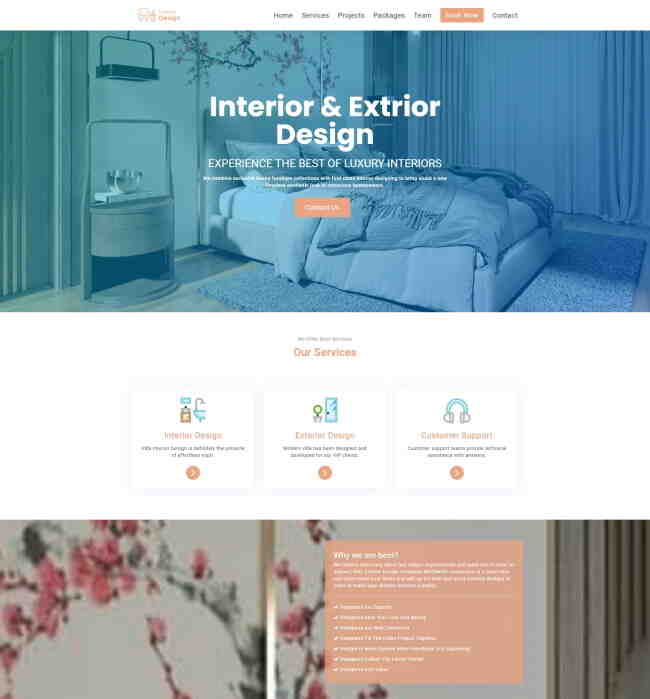 室内室外设计服务公司网站模板915