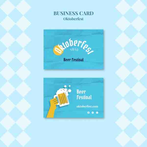 啤酒节蓝色商务卡片模板103
