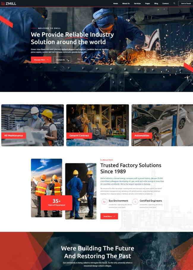 工业制造行业HTML5网站模板1206