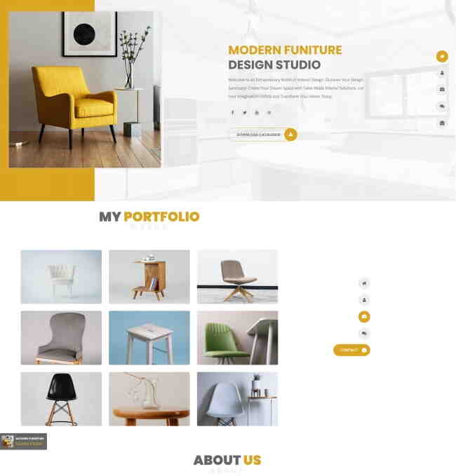 现代家具设计工作室网站模板1220