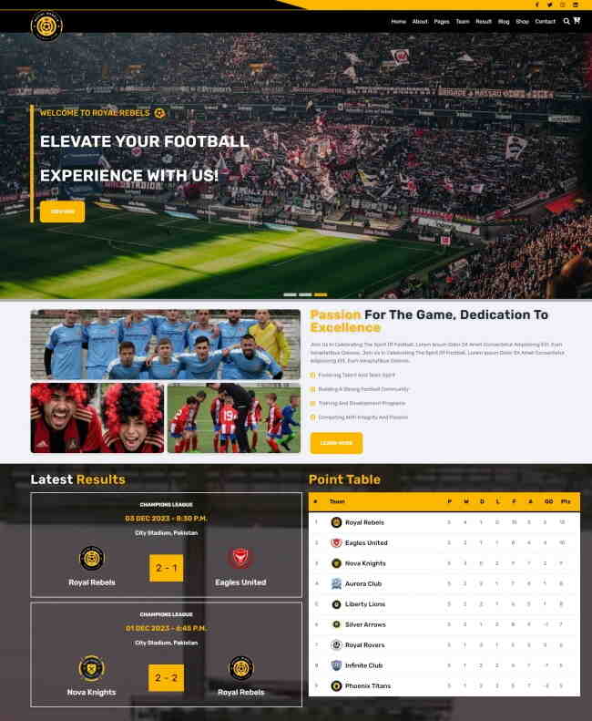 响应式足球俱乐部宣传网站模板1221