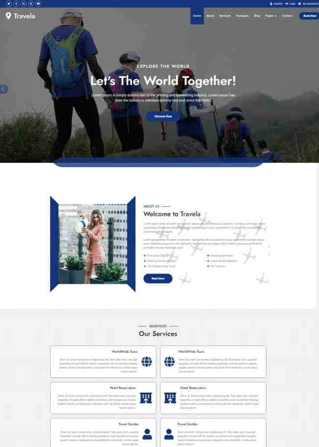 全球旅行网站HTML5模板1223