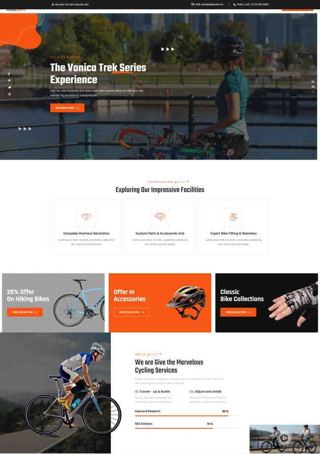 自行车服务公司宣传网站模板109