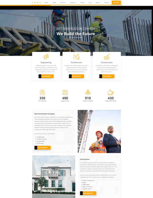 现代工程建筑公司网站模板120