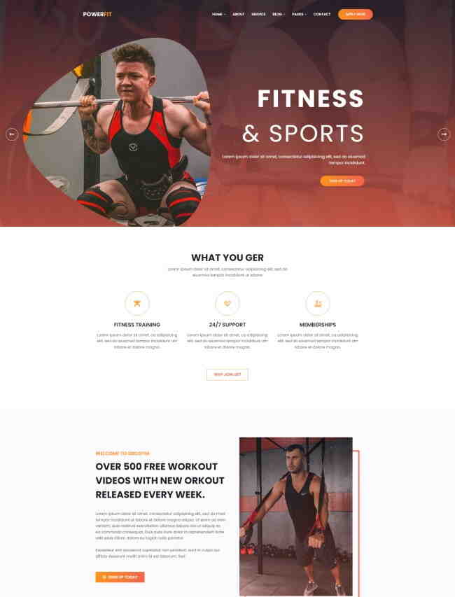 体育健身锻炼机构服务网站模板123