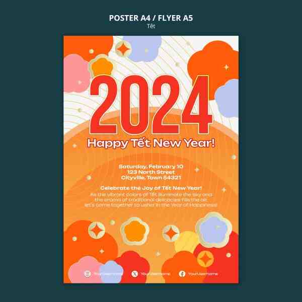 2024新年海报模板设计PS129