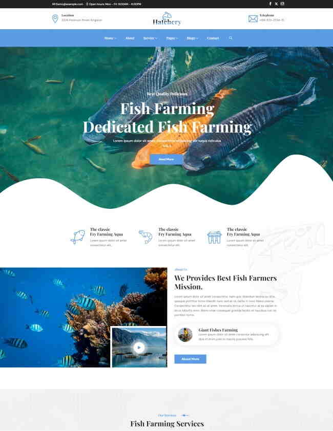 鱼类养殖技术服务公司网站模板308