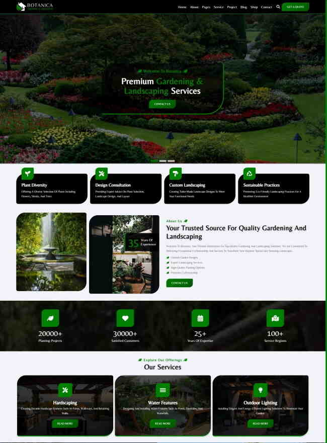 响应式园艺景观设计网站模板412