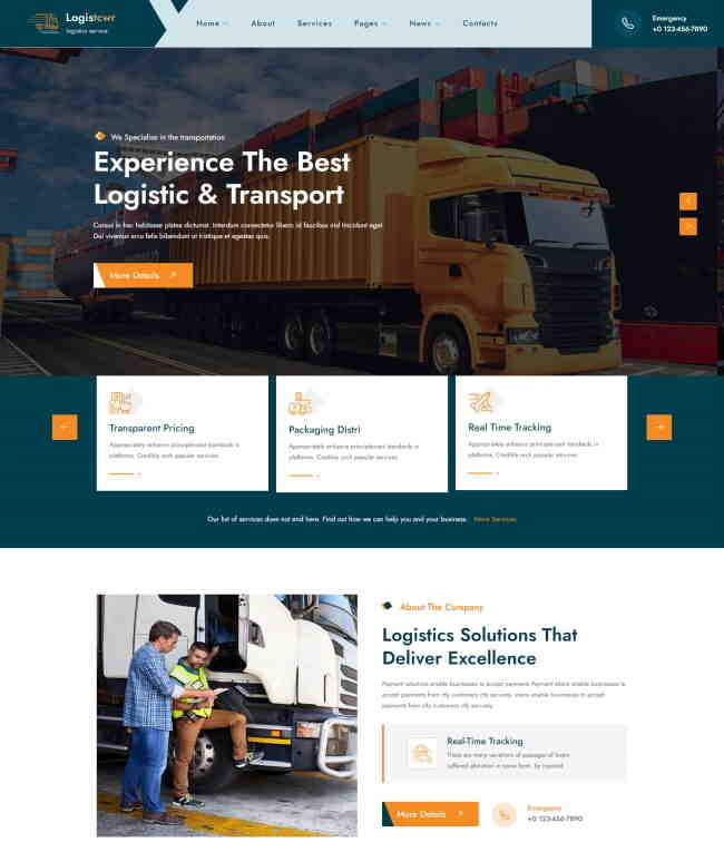 物流运输服务公司HTML5网站模板426