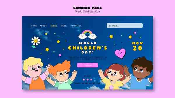 国际儿童节网页登录页分层素材426