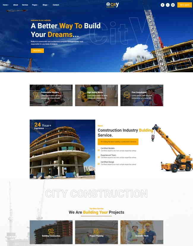 响应式工业建筑服务公司网站模板508