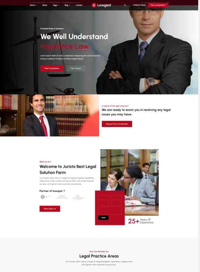 HTML5法律咨询服务机构宣传网站模板626